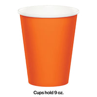 Sunkissed Orange Hot/Cold Paper Paper Cups 9 Oz., 8 ct Party Decoration
