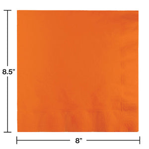 Sunkissed Orange Dinner Napkins 3Ply 1/4Fld, 25 ct Party Decoration