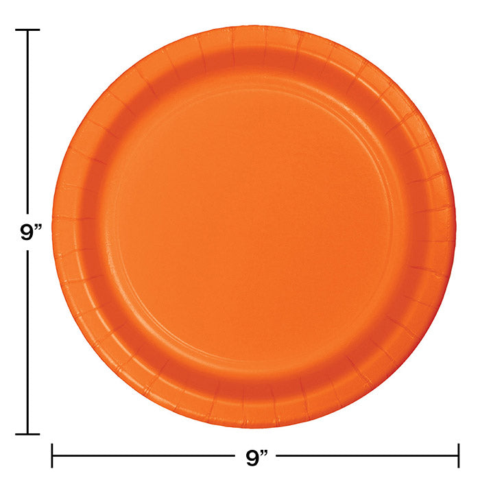 Sunkissed Orange Paper Plates, 8 ct Party Decoration