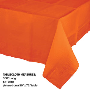 Sunkissed Orange Plastic Tablecover 54" X 108" Party Decoration