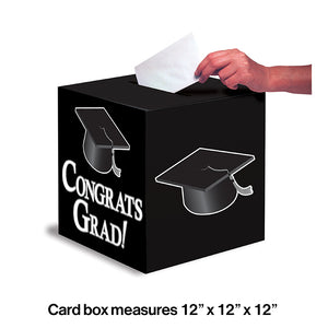 Graduation Card Box, Grad, 9" Black Party Decoration