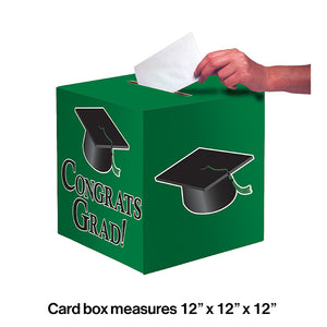 Graduation Card Box, Grad, 9" Green Party Decoration