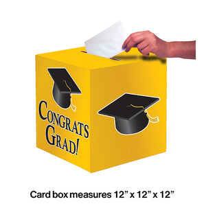 Graduation Card Box, Grad, 9" Yellow Party Decoration
