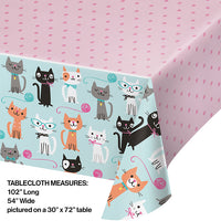 Purr-Fect Party Plastic Tablecover All Over Print, 54