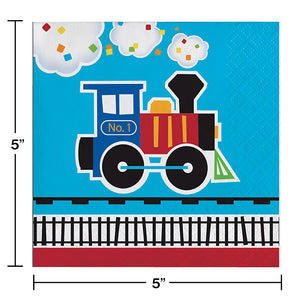 All Aboard Train Beverage Napkins, 16 ct Party Decoration