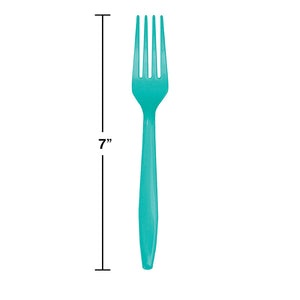 Teal Lagoon Plastic Forks, 24 ct Party Decoration