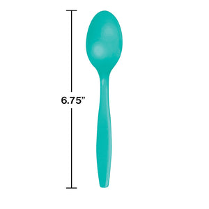 Teal Lagoon Plastic Spoons, 24 ct Party Decoration