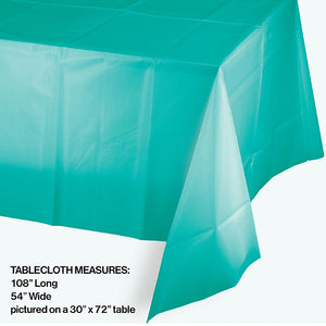 Teal Lagoon Tablecover Plastic 54" X 108" Party Decoration