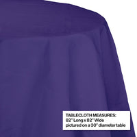 Purple Round Polylined TIssue Tablecover, 82