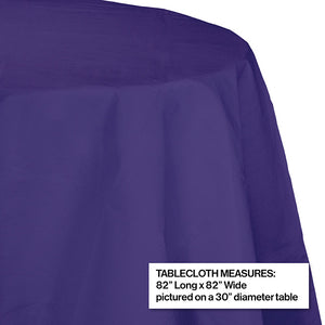 Purple Round Polylined TIssue Tablecover, 82" Party Decoration