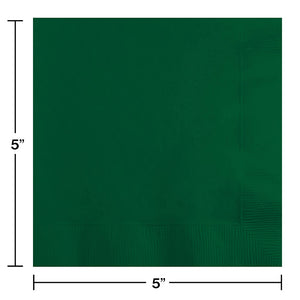Hunter Green Beverage Napkin, 3 Ply, 50 ct Party Decoration