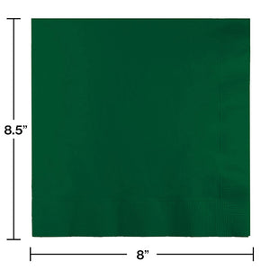Hunter Green Dinner Napkins 3Ply 1/4Fld, 25 ct Party Decoration