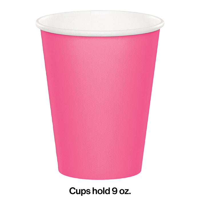 Candy Pink Hot/Cold Paper Cups 9 Oz., 24 ct Party Decoration