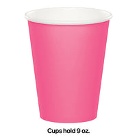 Candy Pink Hot/Cold Paper Cups 9 Oz., 24 ct Party Decoration