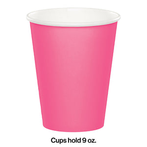 Candy Pink Hot/Cold Paper Cups 9 Oz., 24 ct Party Decoration