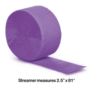 Amethyst Crepe Streamers 81' Party Decoration