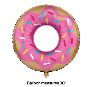 Donut Time Metallic Balloon 30", Donut Shaped Party Decoration