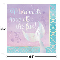 Iridescent Mermaid All The Fun Napkins, 16 ct