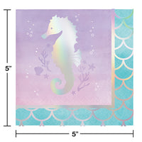 Iridescent Mermaid Party Beverage Napkins, 16 ct Party Decoration