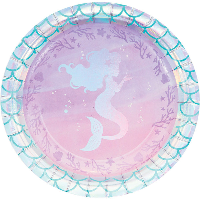 Iridescent Mermaid Party Dessert Plates, 8 ct by Creative Converting