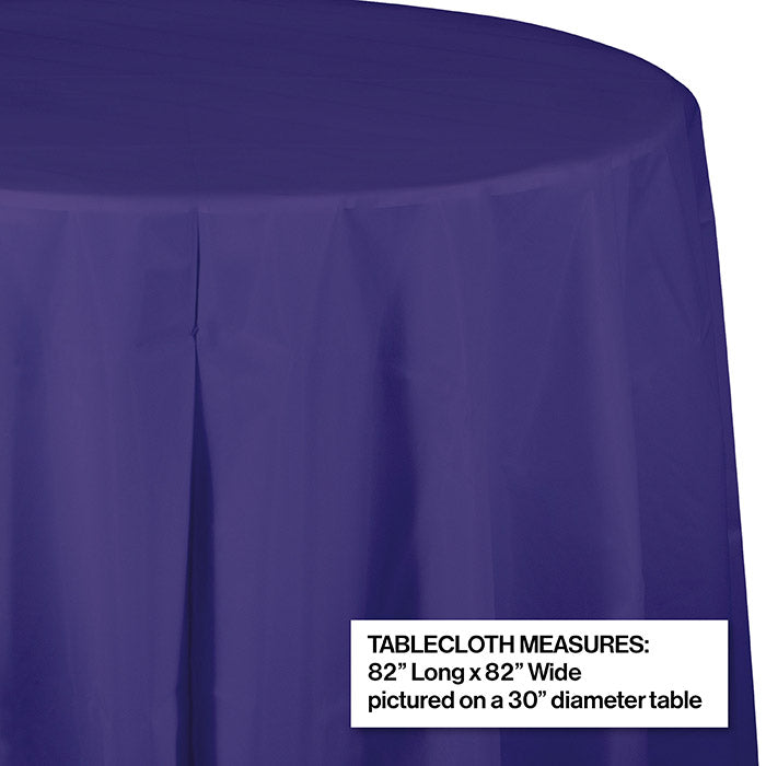 Purple Round Plastic Tablecover, 82" Party Decoration