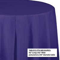 Purple Round Plastic Tablecover, 82