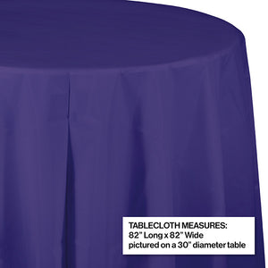 Purple Round Plastic Tablecover, 82" Party Decoration