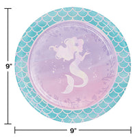 Iridescent Mermaid Party Paper Plates, 8 ct