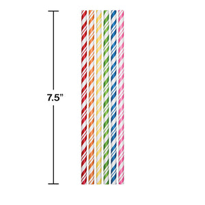 Assorted Color Paper Straws, 24 ct Party Decoration