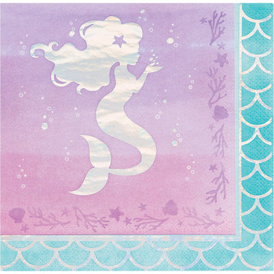 Iridescent Mermaid Party Napkins, 16 ct