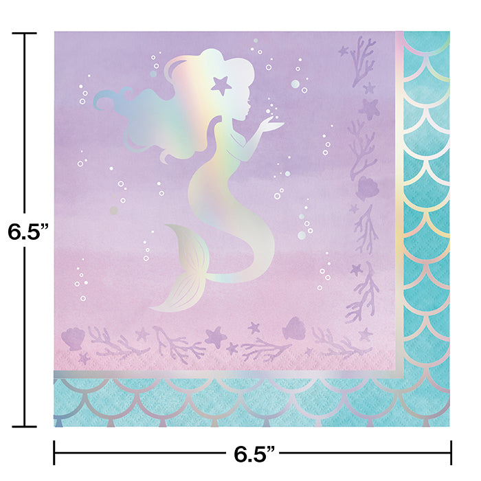 Iridescent Mermaid Party Napkins, 16 ct