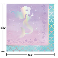 Iridescent Mermaid Party Napkins, 16 ct