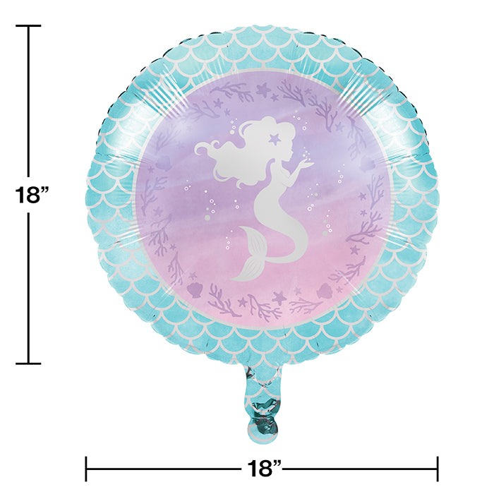 Mermaid Shine Metallic Balloon 18" Party Decoration