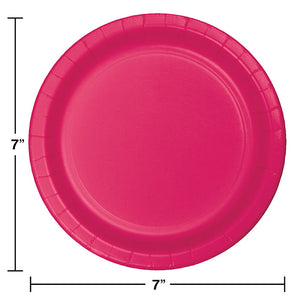 Hot Magenta Pink Dessert Plates, 24 ct Party Decoration