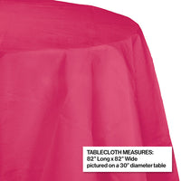 Hot Magenta Round Polylined TIssue Tablecover, 82