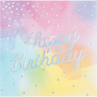 Iridescent Party Happy Birthday Napkins, 16 ct