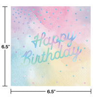 Iridescent Party Happy Birthday Napkins, 16 ct