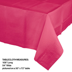 Hot Magenta Tablecover 54"X 108" Polylined Tissue Party Decoration