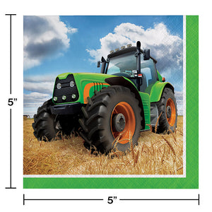 Tractor Time Beverage Napkins, 16 ct Party Decoration