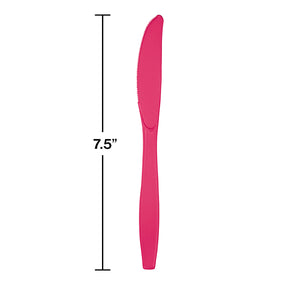 Hot Magenta Pink Plastic Knives, 24 ct Party Decoration