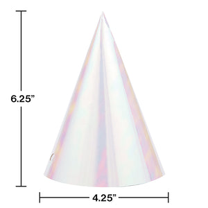 Iridescent Party Party Hats, 8 ct Party Decoration