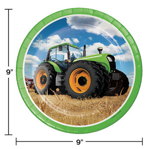 Tractor Time Paper Plates, 8 ct Party Decoration