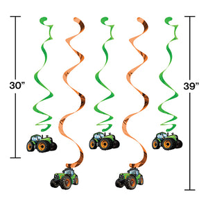 Tractor Time Dizzy Danglers, 5 ct Party Decoration