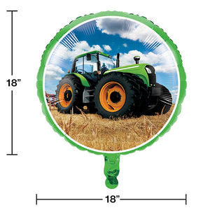 Tractor Time Metallic Balloon 18" Party Decoration