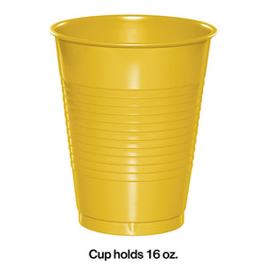 School Bus Yellow Plastic Cups, 20 ct Party Decoration