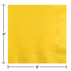 School Bus Yellow Beverage Napkin 2Ply, 50 ct Party Decoration