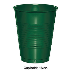 Hunter Green Plastic Cups, 20 ct Party Decoration