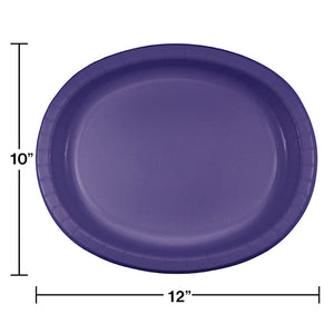 Purple Oval Platter 10" X 12", 8 ct Party Decoration