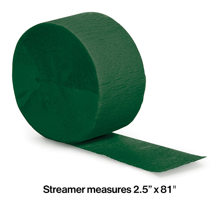 Hunter Green Crepe Streamers 81' Party Decoration