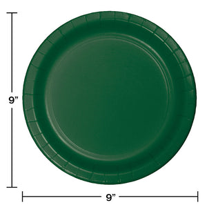 Hunter Green Paper Plates, 24 ct Party Decoration